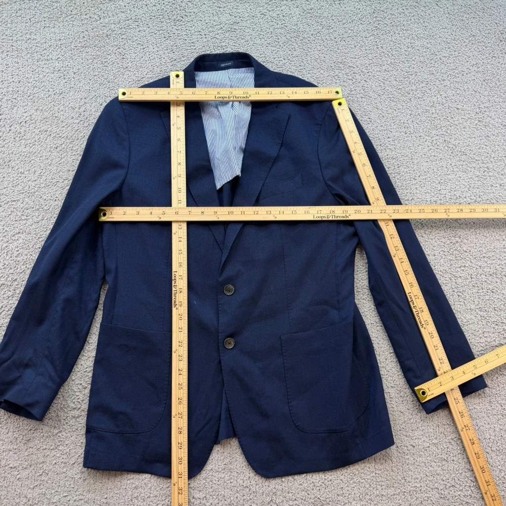 Peter Millar Crown Crafted The Excursionist Flex Blazer Navy Blue Wool 42 Coat